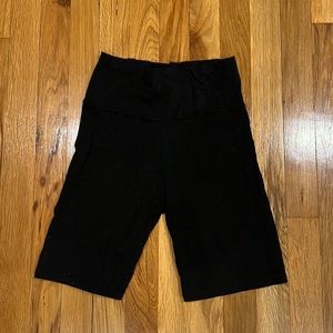 Black cotton biker shorts
